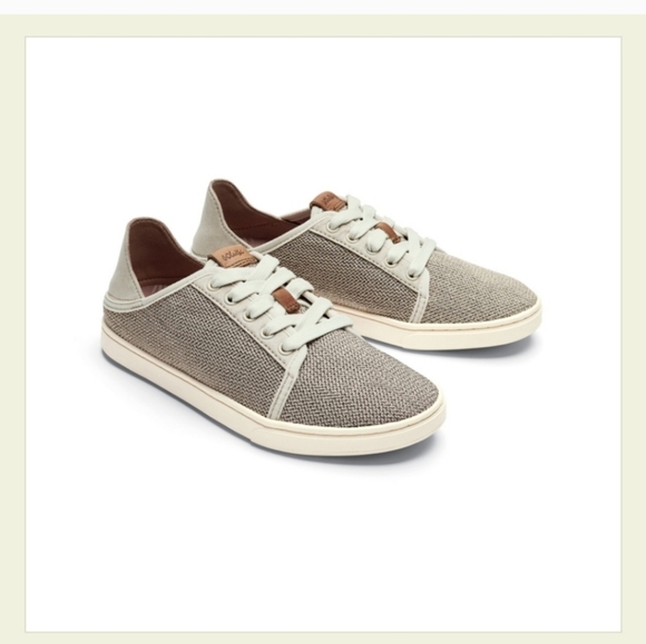 Olukai Pehuea Li Sneakers Womens Size 7 Lace Up Drop-in Heel Breathable Mesh - Picture 1 of 12
